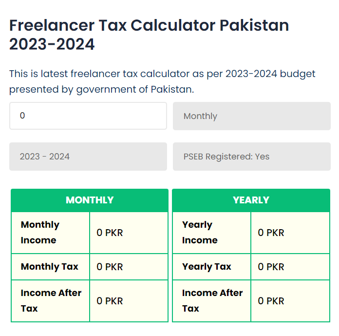 Freelancer Tax Calculator