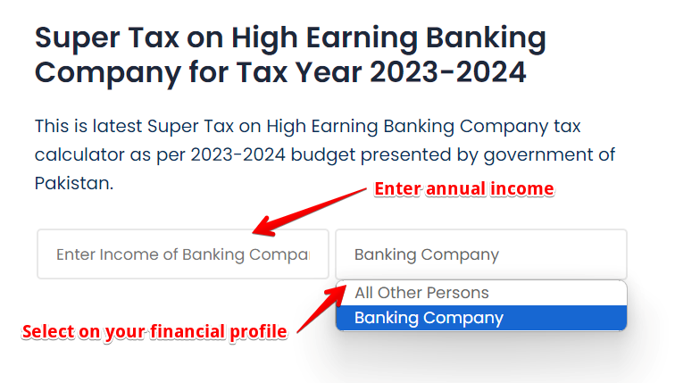 Fill Out form of Super Tax Calculator