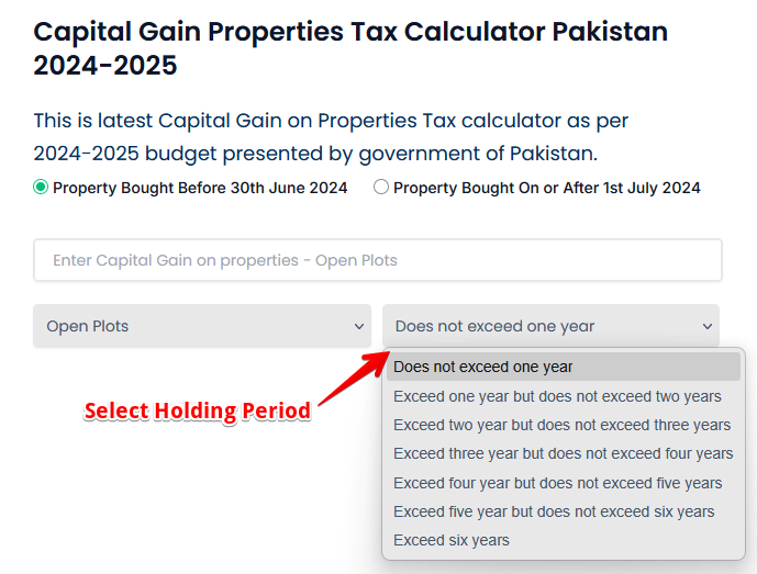 Select Holding Period