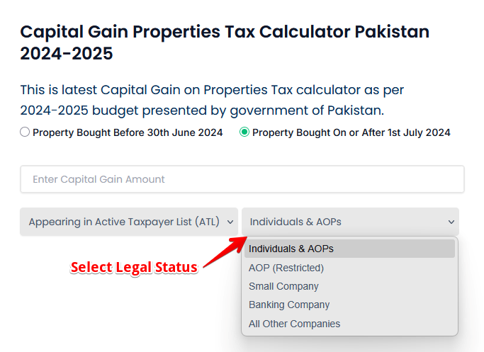 Select Legal Status