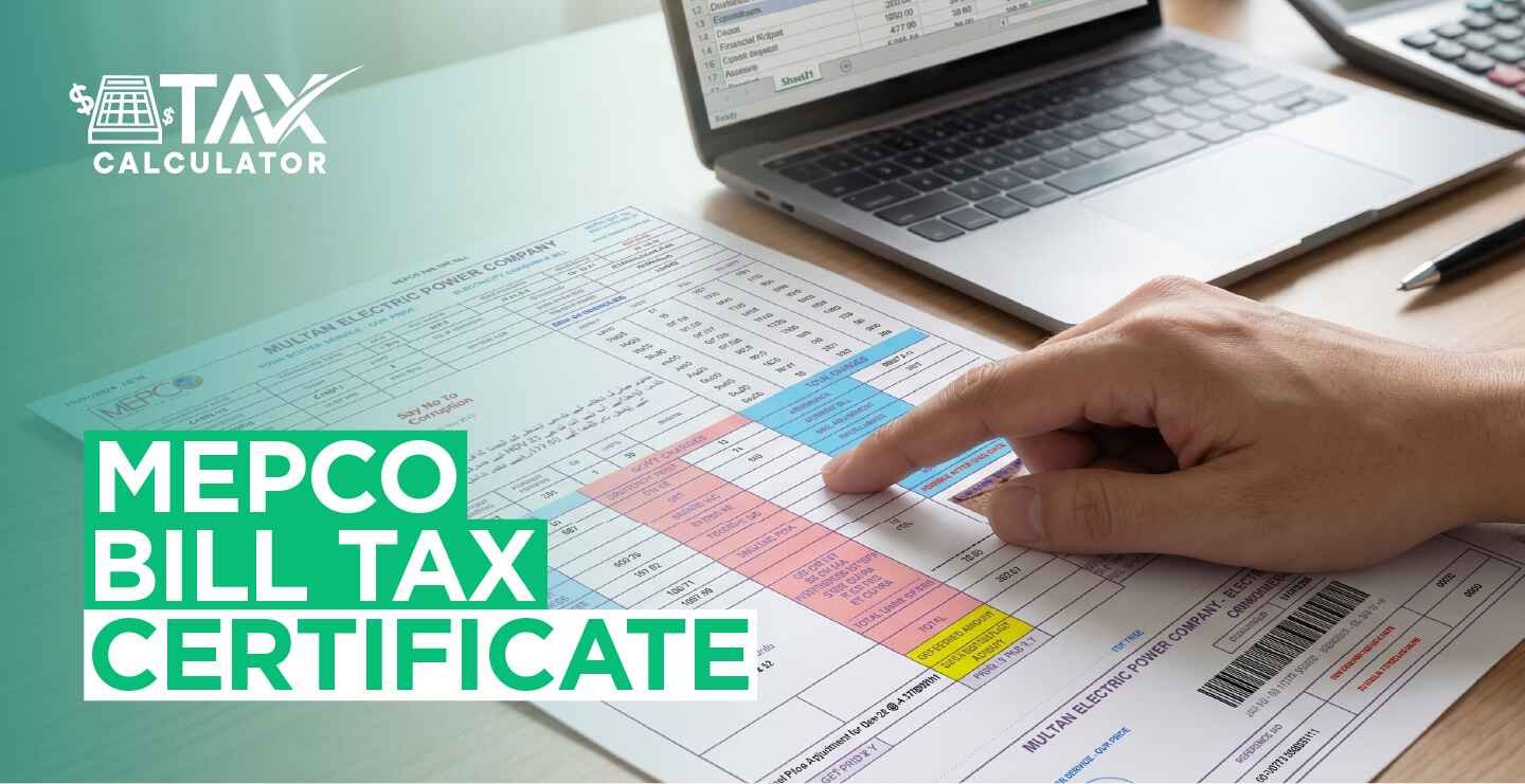 MEPCO Bill Tax Certificate