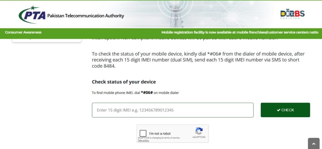 IMEI through DRIBS Portal