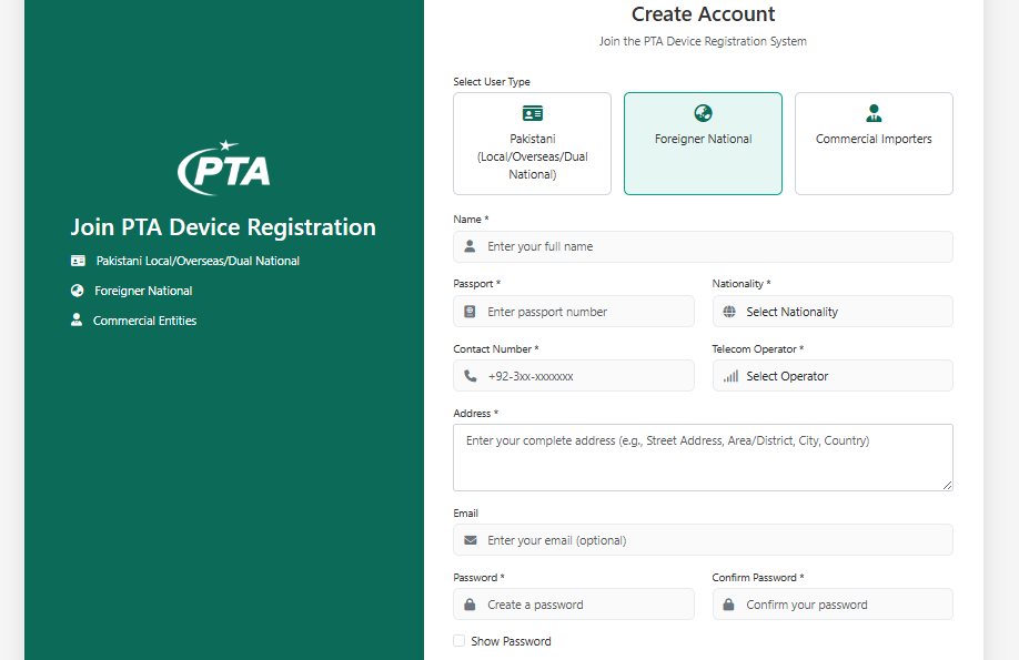 pta mobile registration online free for overseas Pakistanis